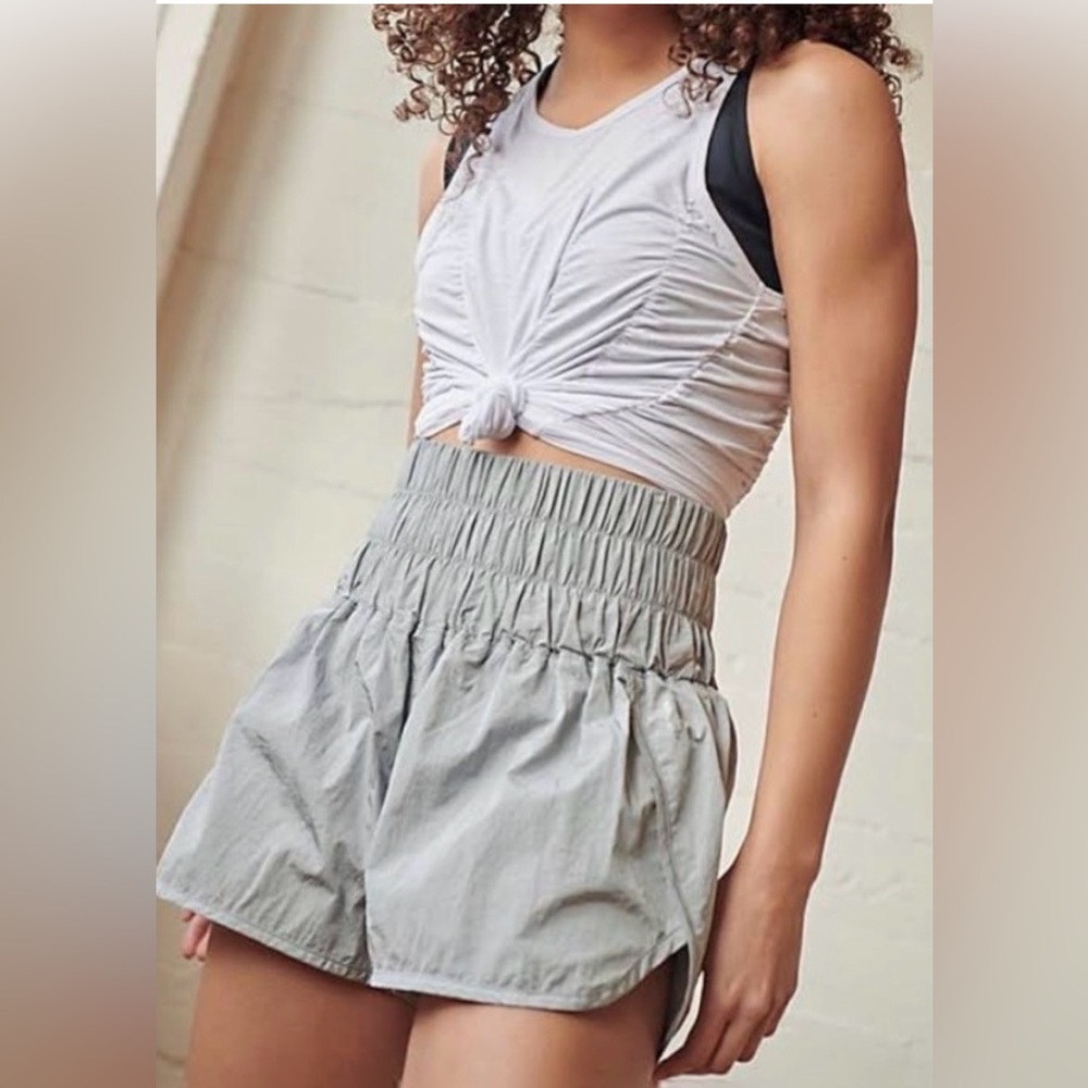 FREE PEOPLE Movement The Way Home Shorts In Light Grey Arctic Mist w/Liner Sz:Sm